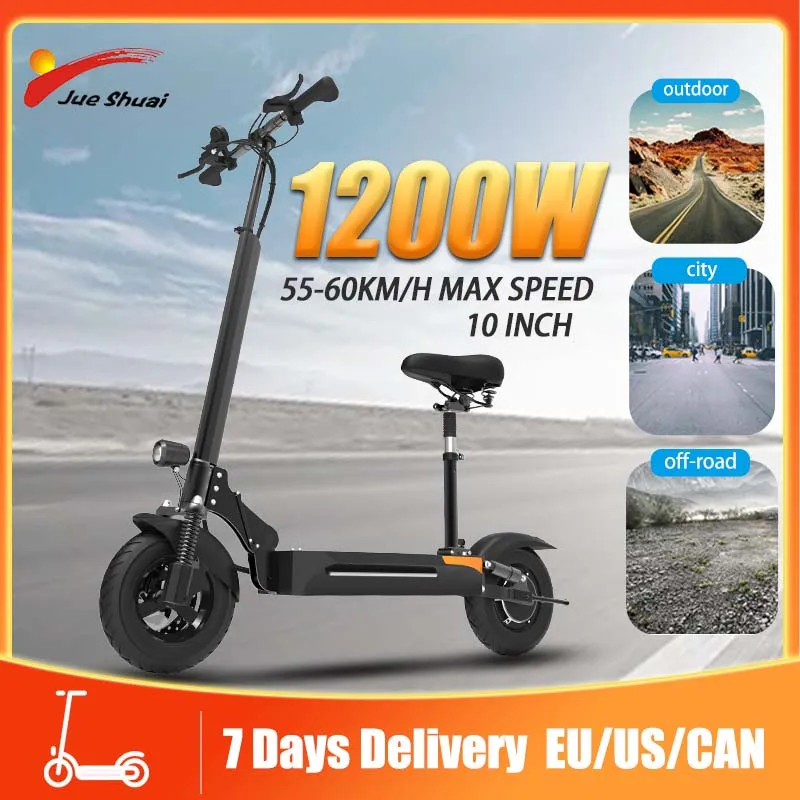 

55-60KM/H Electric Scooter 48V 1200W Powerful Motor Electric Scooters with Seat 13/15AH Lithium Battery CAN/USA Warehouse