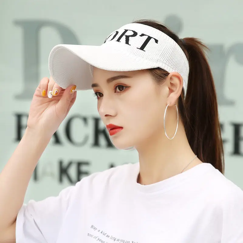 

Empty Top Visor Sports Caps Men Women Cap New Breathable Sun Visor Hats Summer European Outdoor Casual Unisex Ponytail Headgear