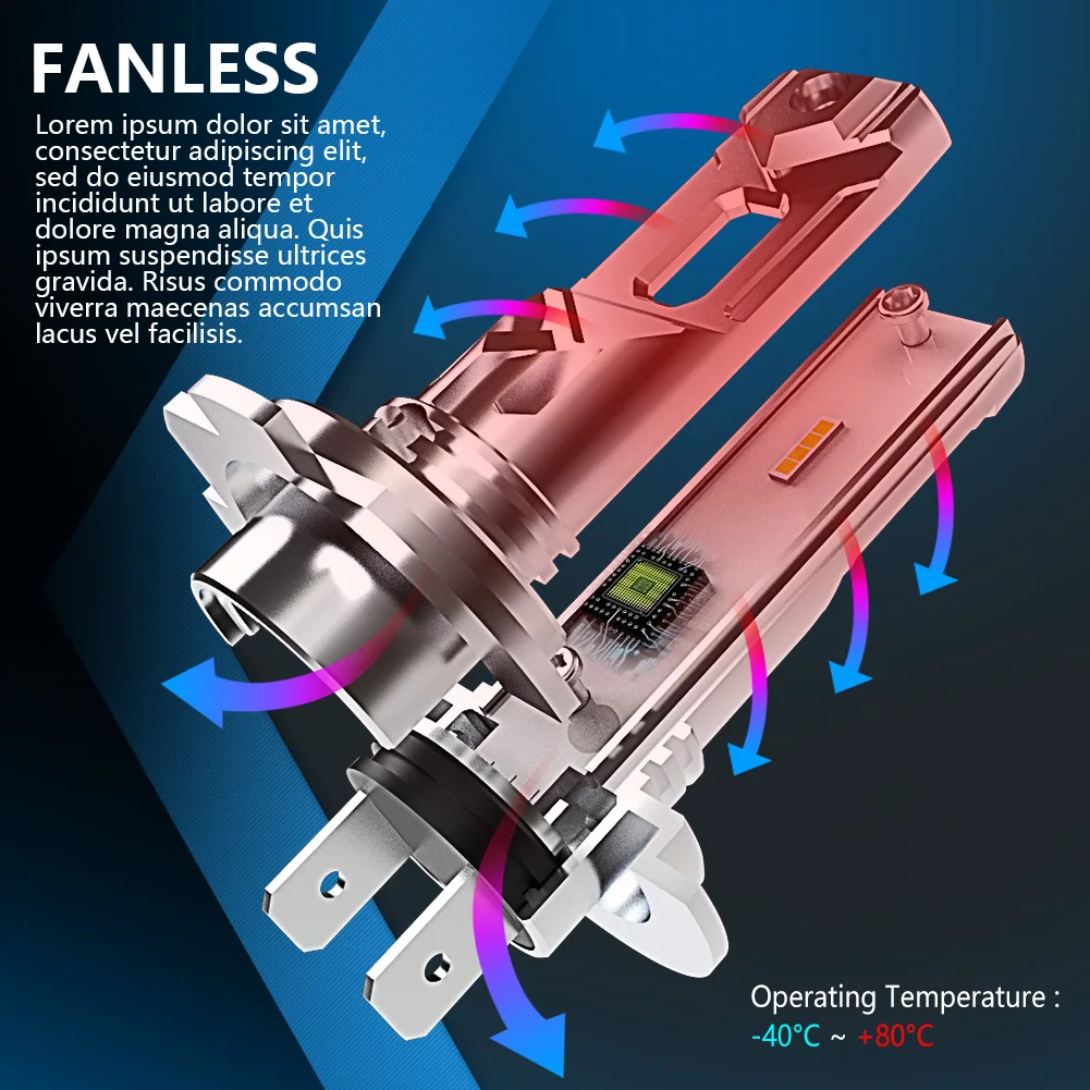 Katur 2x H7 Светодиодные Автомобильные фары 6500 лм 3008 k белые Противотуманные без