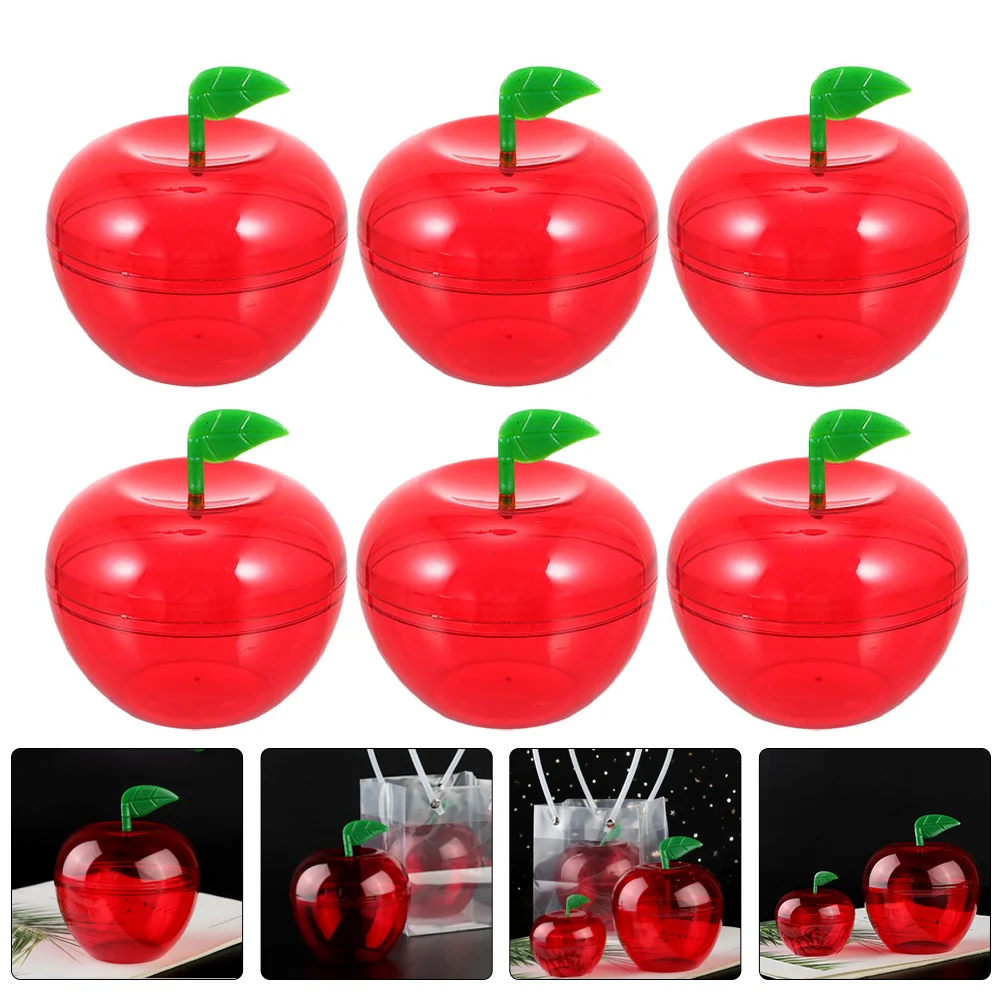 

Apple Box Candy Boxes Containers Container Christmas Plastic Wedding Gift Favors Favor Clear Red Storage Shaped Jar Party Apples