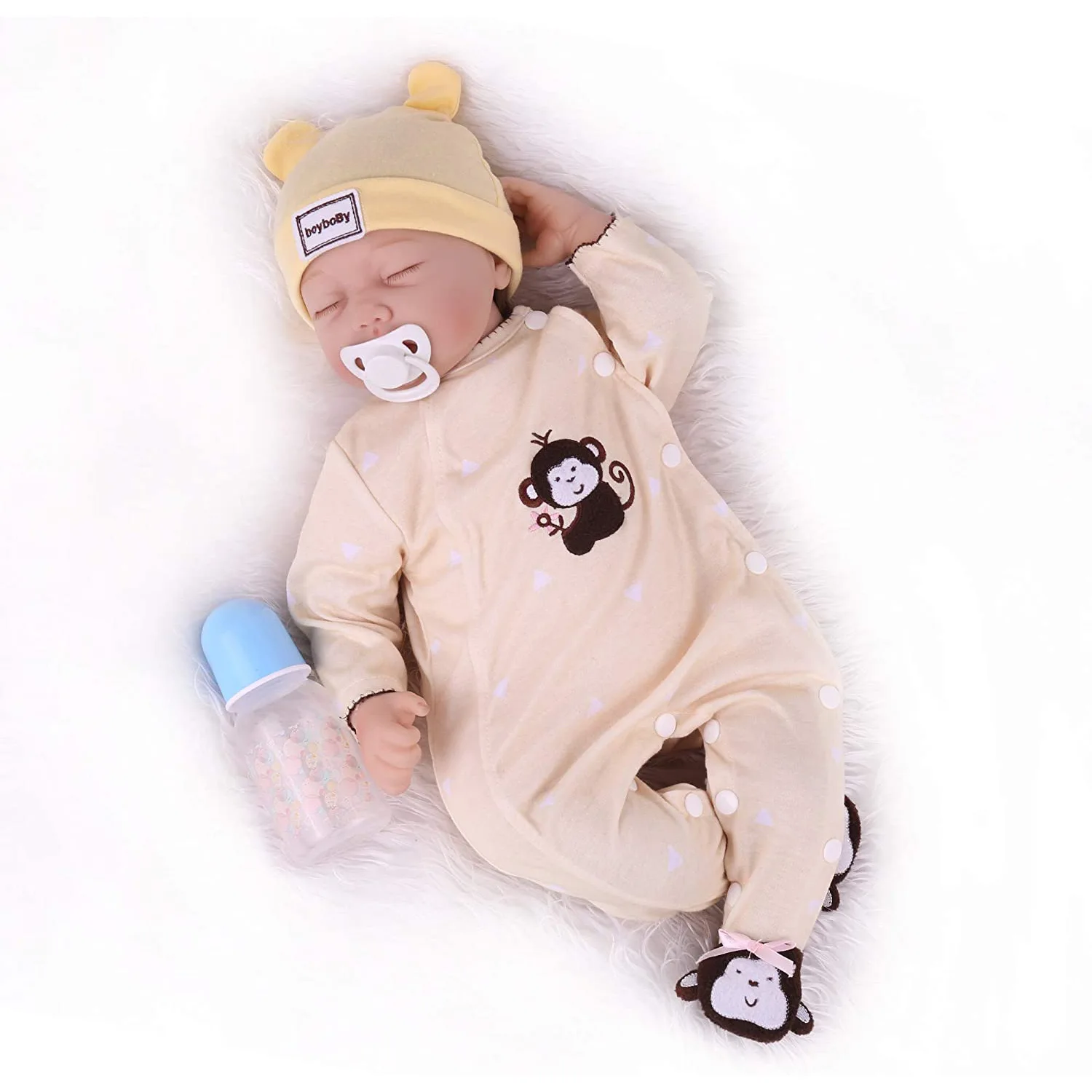 

Lifelike Silicone Vinyl Reborn Baby Doll 22inch/55cm Realistic Cute Sleeping Babies Dolls With Lovely Clothes Kids Playmate