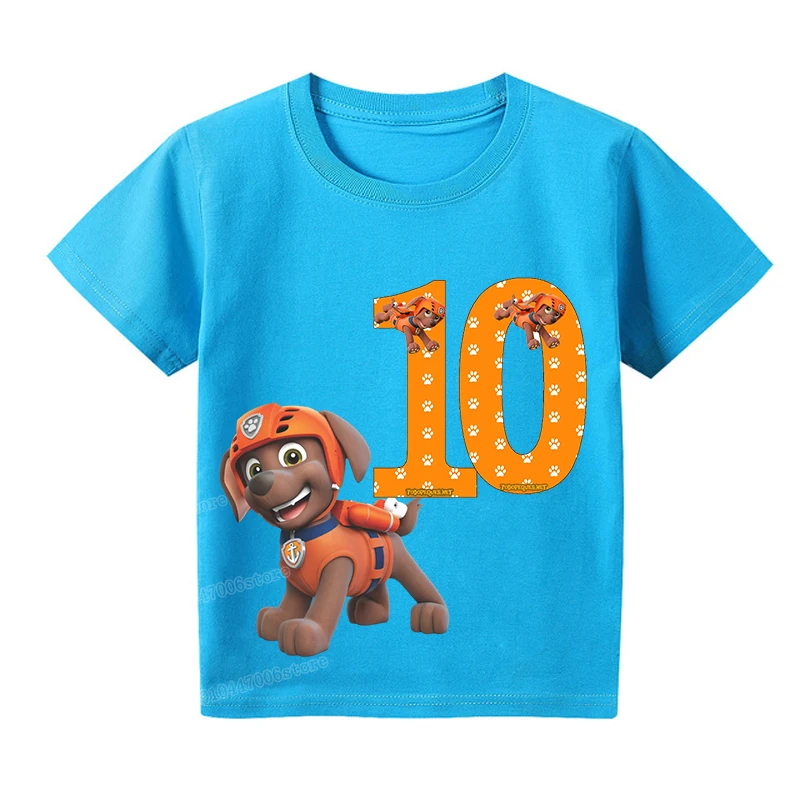 Футболка с рисунком аниме лапа пэтorl футболки Зумы летняя одежда для мальчиков и