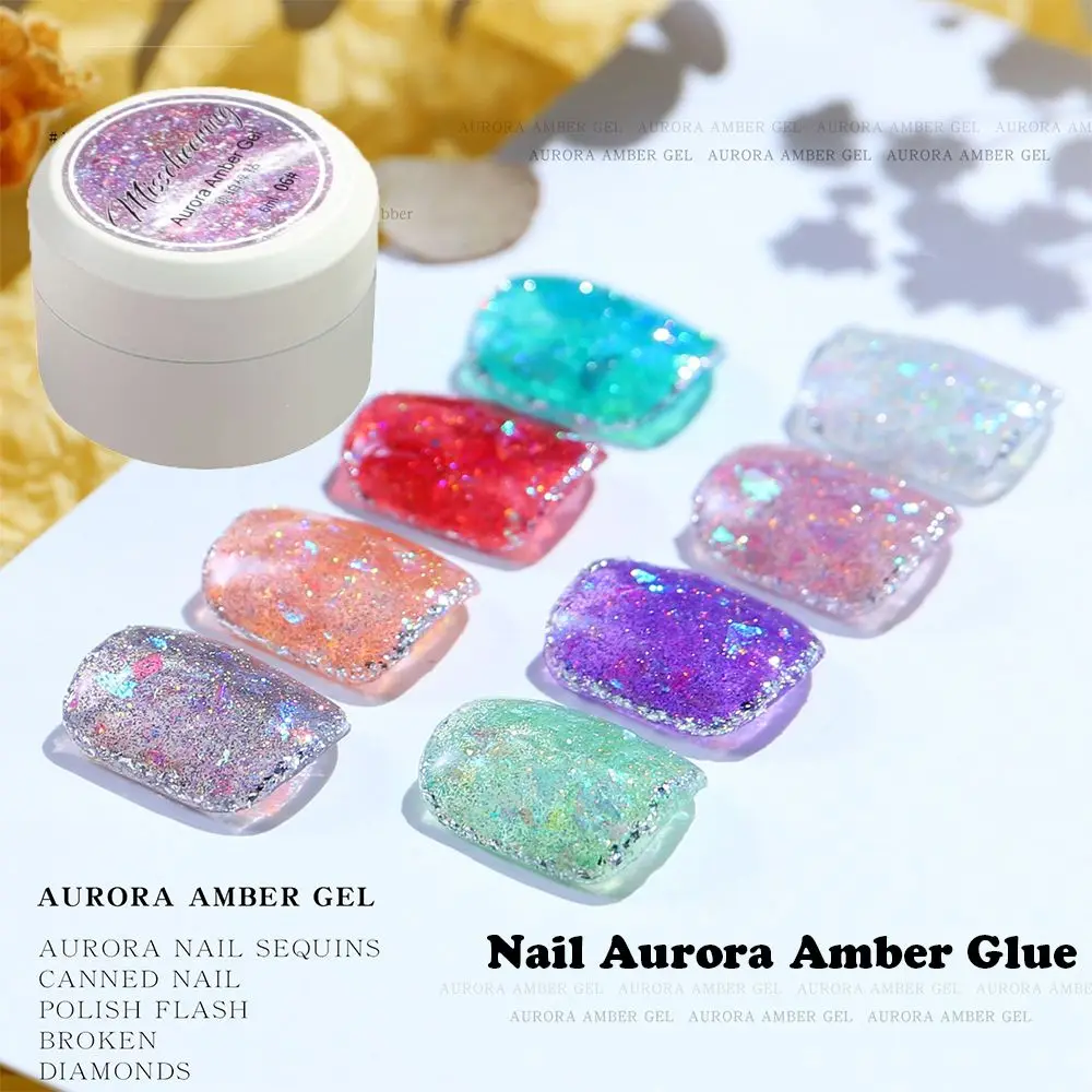 

Hot Polish Glazed Japanese Canned Nail Gel Amber Aurora Nail Glue Super Shining