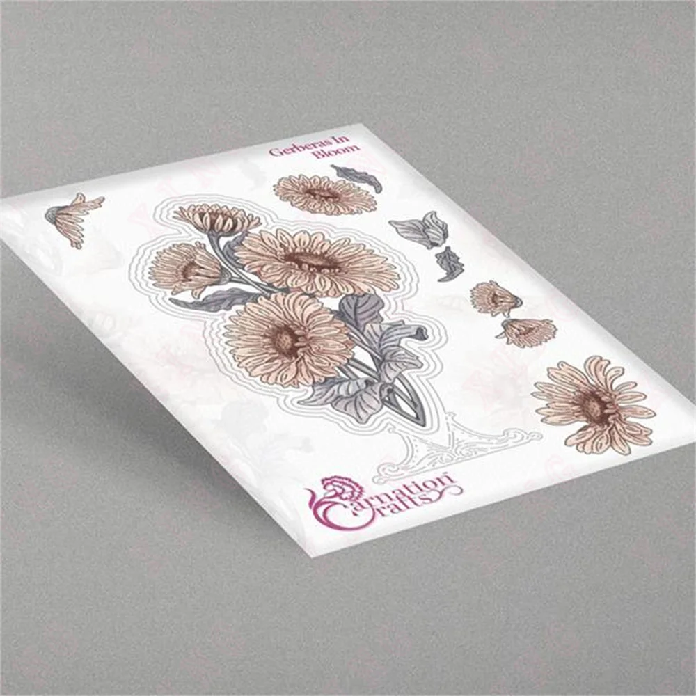 

Scrapbook Deco Embossing Molds New Metal Cutting Dies Diy Handmade Craft Blade Punch Reusable Template Gerberas in Bloom Die Set