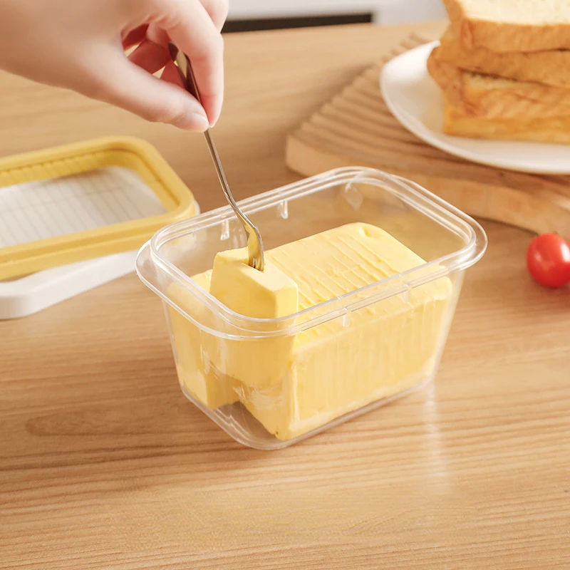 

Storage Box with Lid Kitchen ToolsTransparent Visible Good Sealing ButterCutter Large Capacity Butter Cutting