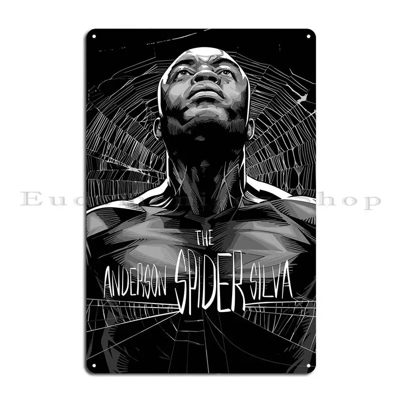 Металлический плакат Андерсон Сильва проектирование гаражной пещеры оловянного