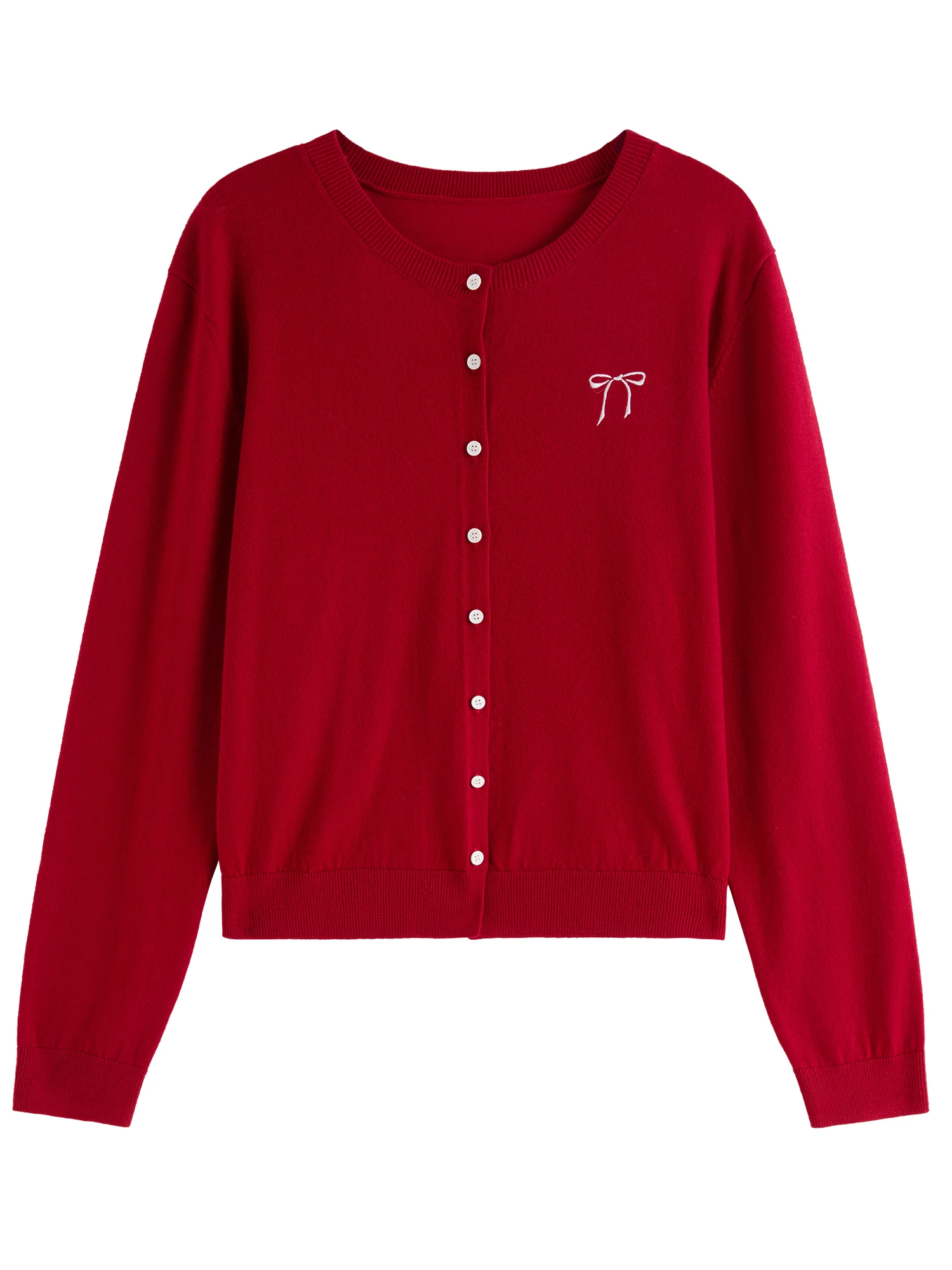 Женский однобортный Кардиган с круглым вырезом 2 цвета