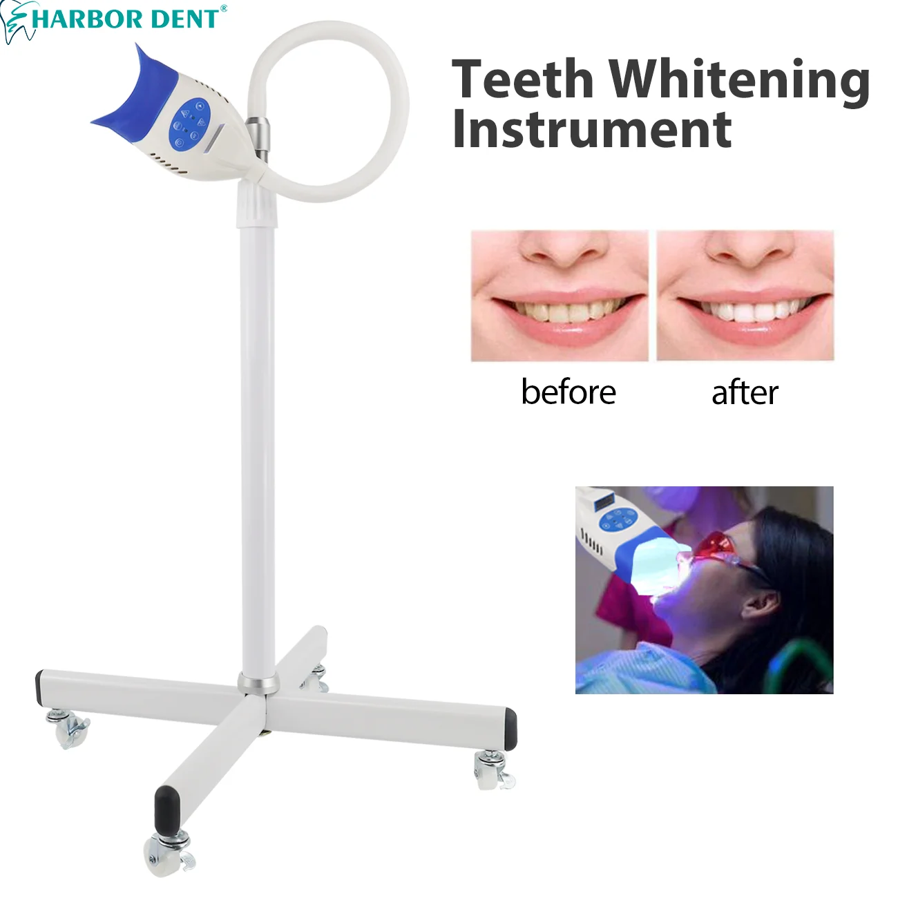 Портативная подставка для отбеливания зубов 10 светодиодов