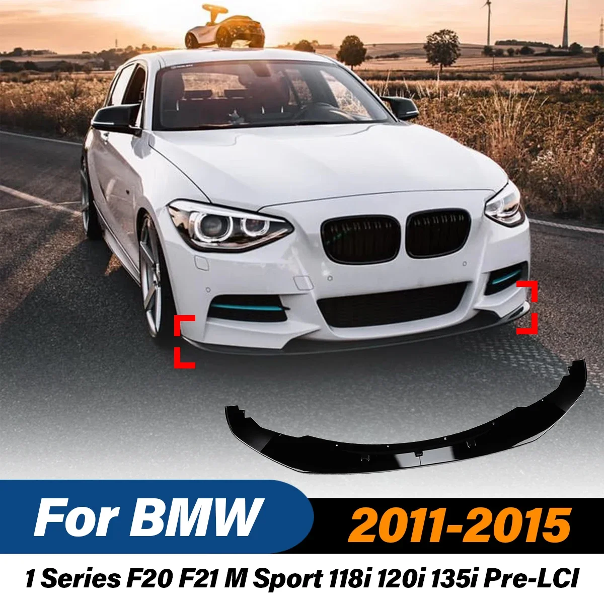 Для BMW 1 серии F20 F21 M Sport 118i 120i 135i 2011 2012 2013 2014 2015 Передний бампер Защита губ Диффузор