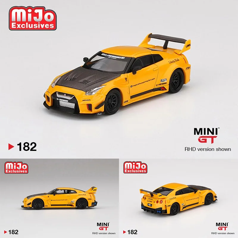

MINI GT 1:64 LBWK GTR R35 Silhouette Alloy Yellow Diorama Collection Of Car Models Miniature Toys for children 182