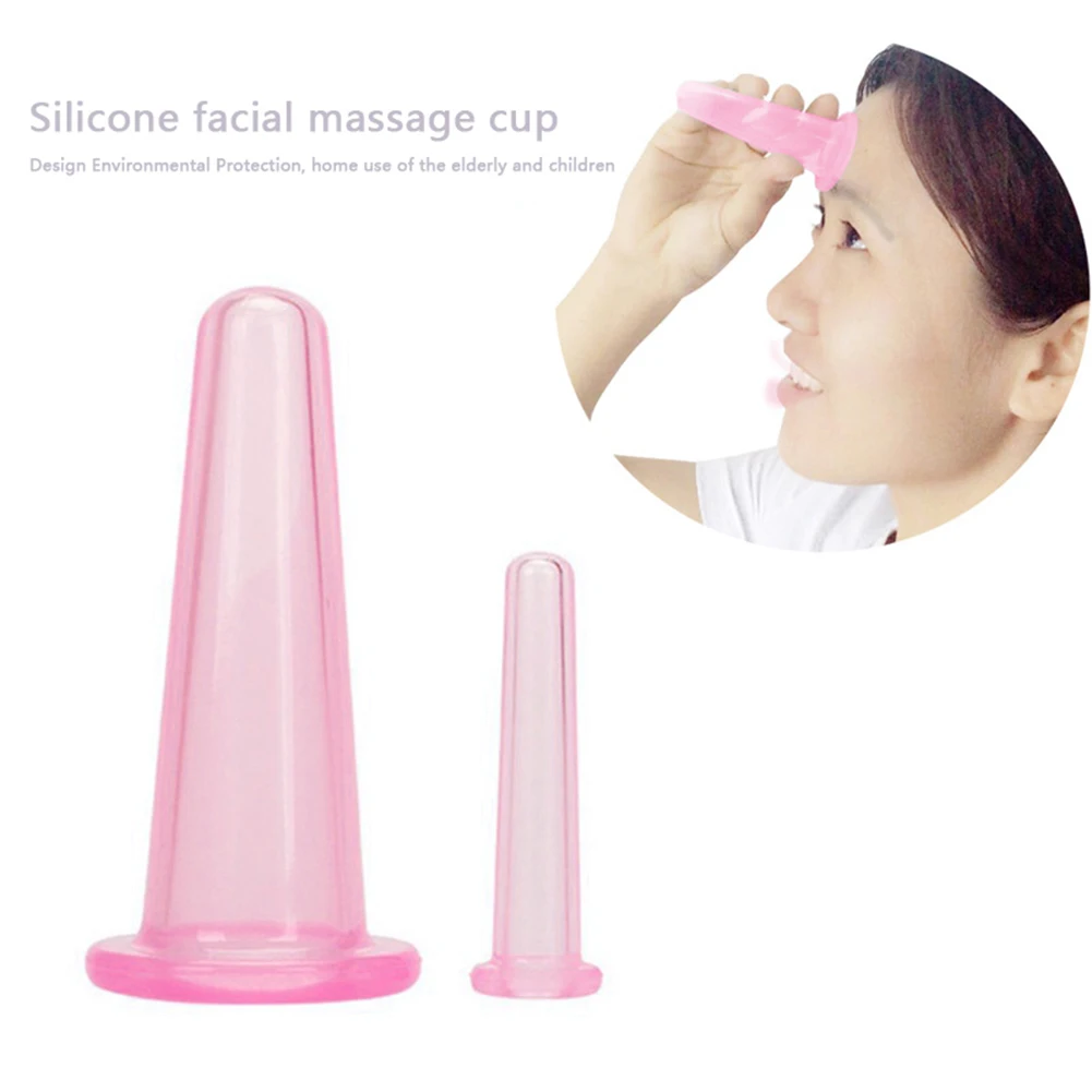 

2PCS Manual Suction Cups Cupping Therapy Kit Facial Body Relaxation Silicone Cupping Suction Can Vacuum Face Massage Cup