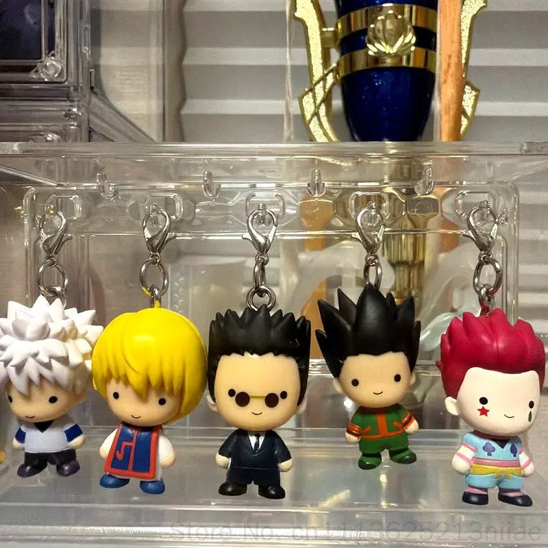 Фото Брелок-подвеска Bandai Gashapon Hunter X Hunter с мини-фигурками Гона, Килуа, Хисоки, Леорио, Курапики, украшение для сумки для фанатов аниме №3