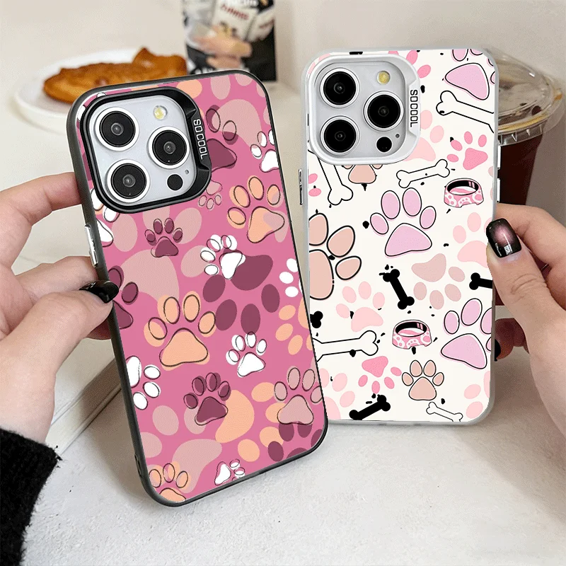 Фото Противоударный чехол для iPhone 17 Air 16 16E 15 Pro Max 14 Plus 13 Mini 12 с милым узором в виде отпечатков собачьих лап, защита от падений №1