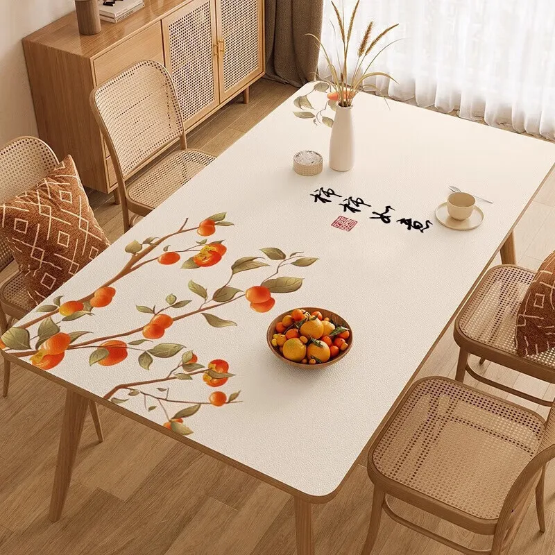 Leather Table Tablecloth Disposable Waterproof Oil-Proof Anti-Scald Dining High-Grade Light Luxury Tab...