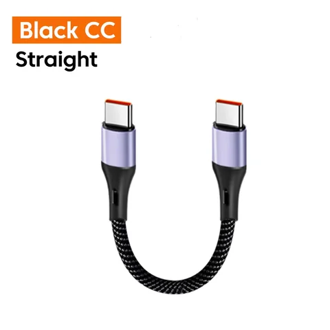 Короткий кабель USB Type C к Type C Кабель для быстрой зарядки для iPhone 16 15 Samsung Huawei Power Bank Локоть Телефон Кабель для передачи данных Шнур