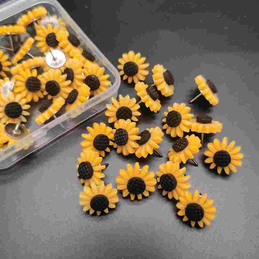 

Office Desk Decorations Sun Flower Pin Flat Push Decorative Delicate Office Thumb Tacks Cork Board
