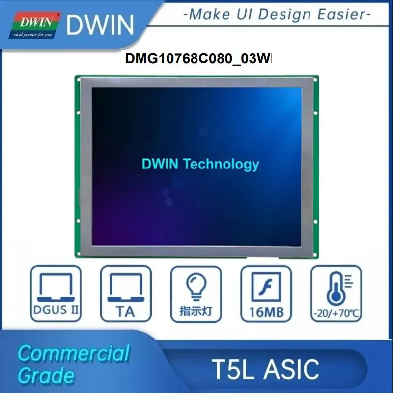 

DWIN 8 Inch 1024*768 Touch Screen Panel Wide Viewing Angle Intelligent HMI LCD Display Module Smart LCM Easy Develop