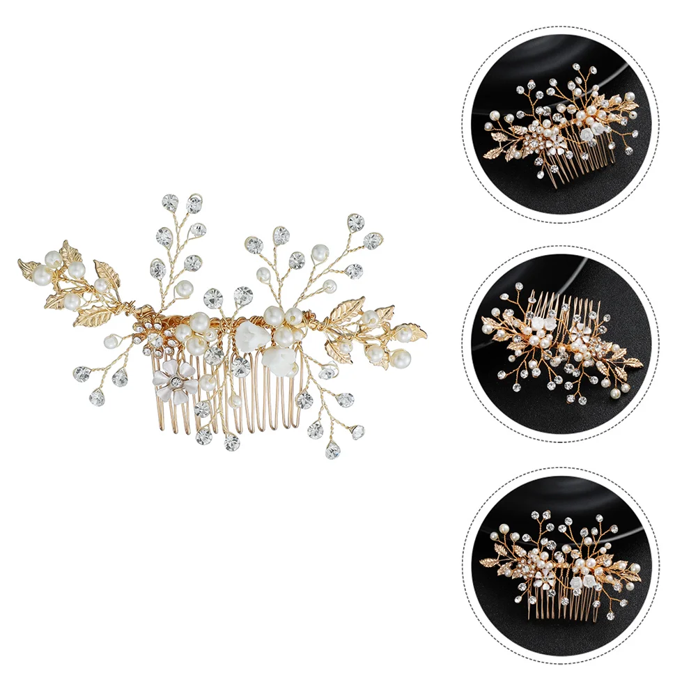 

Comb Hair Wedding Bridal Bride Side Combs Flower Accessories Jewelryalloy Brooch