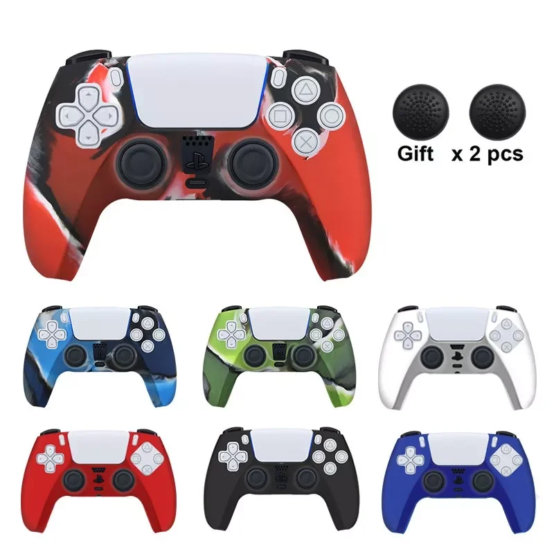 

Soft Rubber Case For PS5 Accessories Gamepad Silicone Cover For SONY Playstation 5 Joystick For PS5 Controller Protection Case