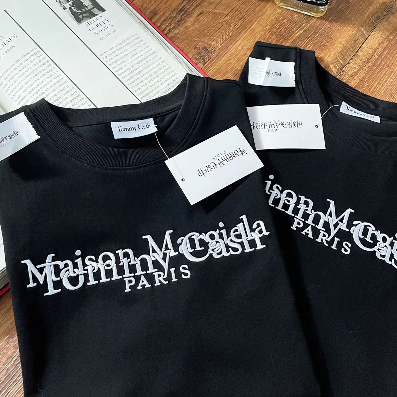 

Luxury Margiela T-shirts Men Women Summer Fashion MM6 Overlapping Embroidery Oversized Short Sleeve Best Quality T-Shirt T Shirt