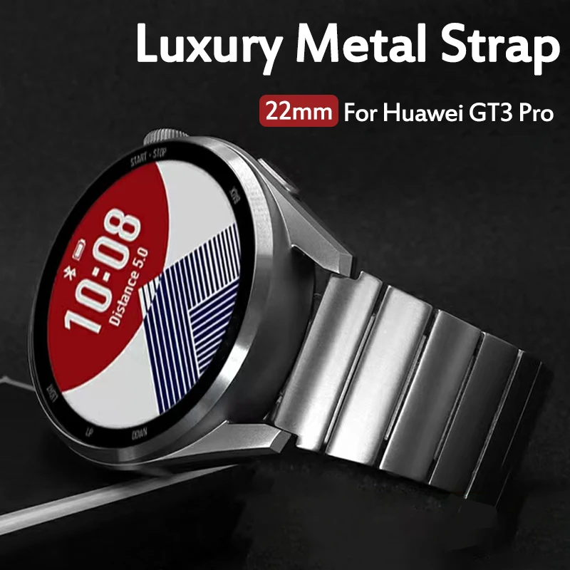 

22mm Luxury Metal Starp For Huawei Watch GT3/2 46 Pro 45 Titanium Alloy Bracelet For Samsung Galaxy Watch Gear S3 For Amazfit 47