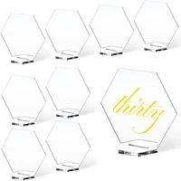 203050pcs clear acrylic blank diy hexagon table number sign place card wedding guest name card wedding banquet place card