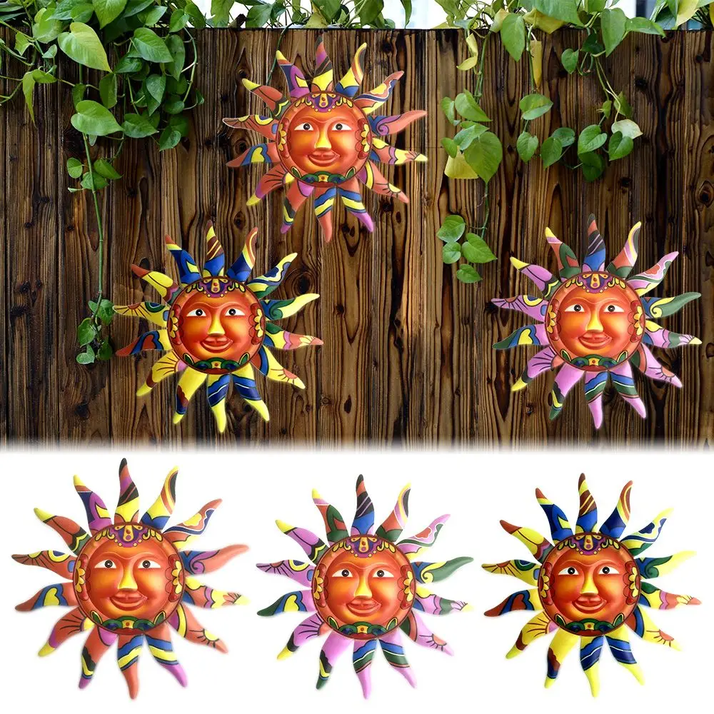 

Porch Indoor Outdoor Home Decoration Sculpture Garden Craft Iron Art Wall Hanging Metal Sun Ornament