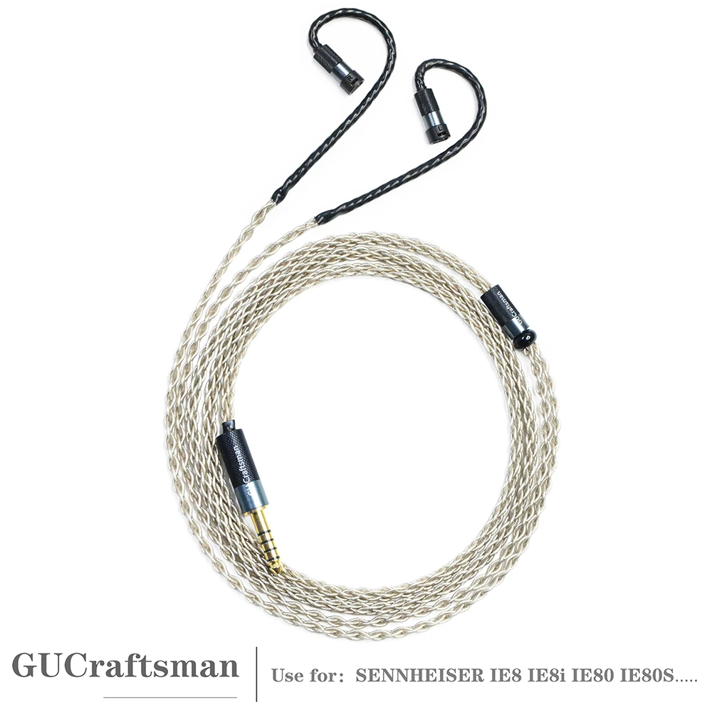 

GUCraftsman 6N Single Crystal Silver Earphone Replacement Cables for SENNHEISER IE8 IE8i IE80 IE80S