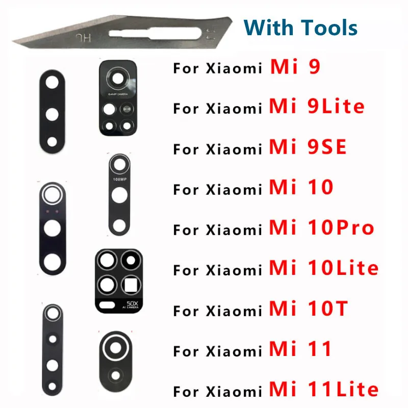 Стекло для объектива задней камеры Xiaomi Mi 9 Lite Se 9T Pro Mi10 11 10T Note 10 крышка с клейкой