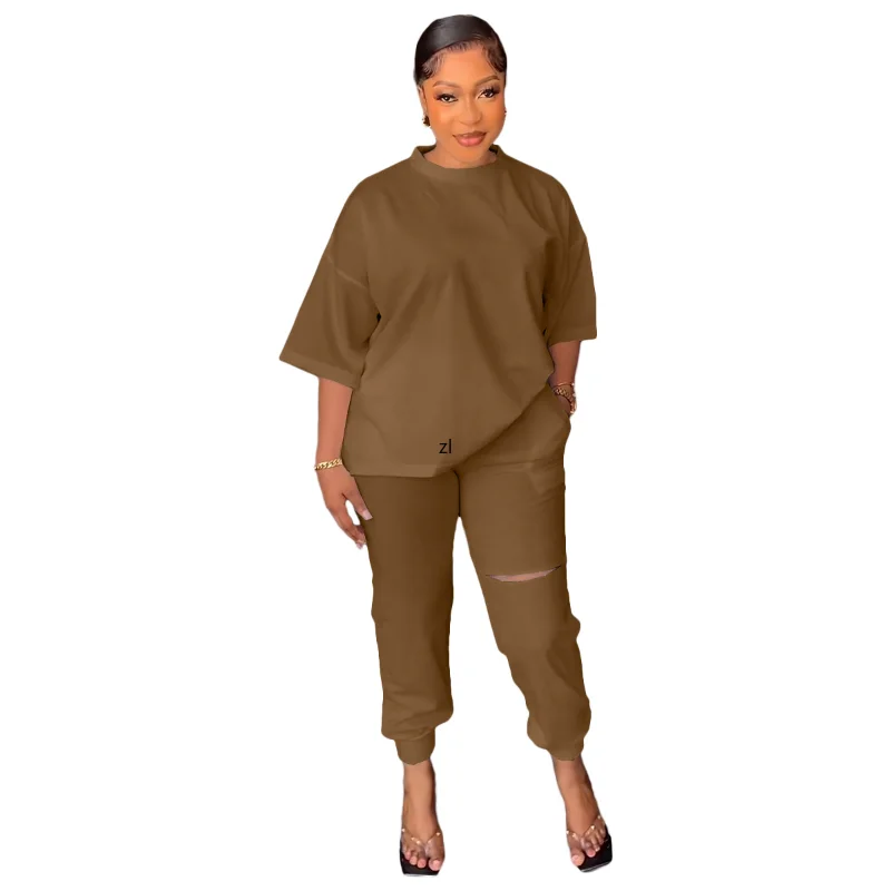 

2 Piece Women Set Dashiki African Clothes Spring Autumn New Fashion 3/4 Sleeve Top And Pants Suit High Street Lady Chic Sets