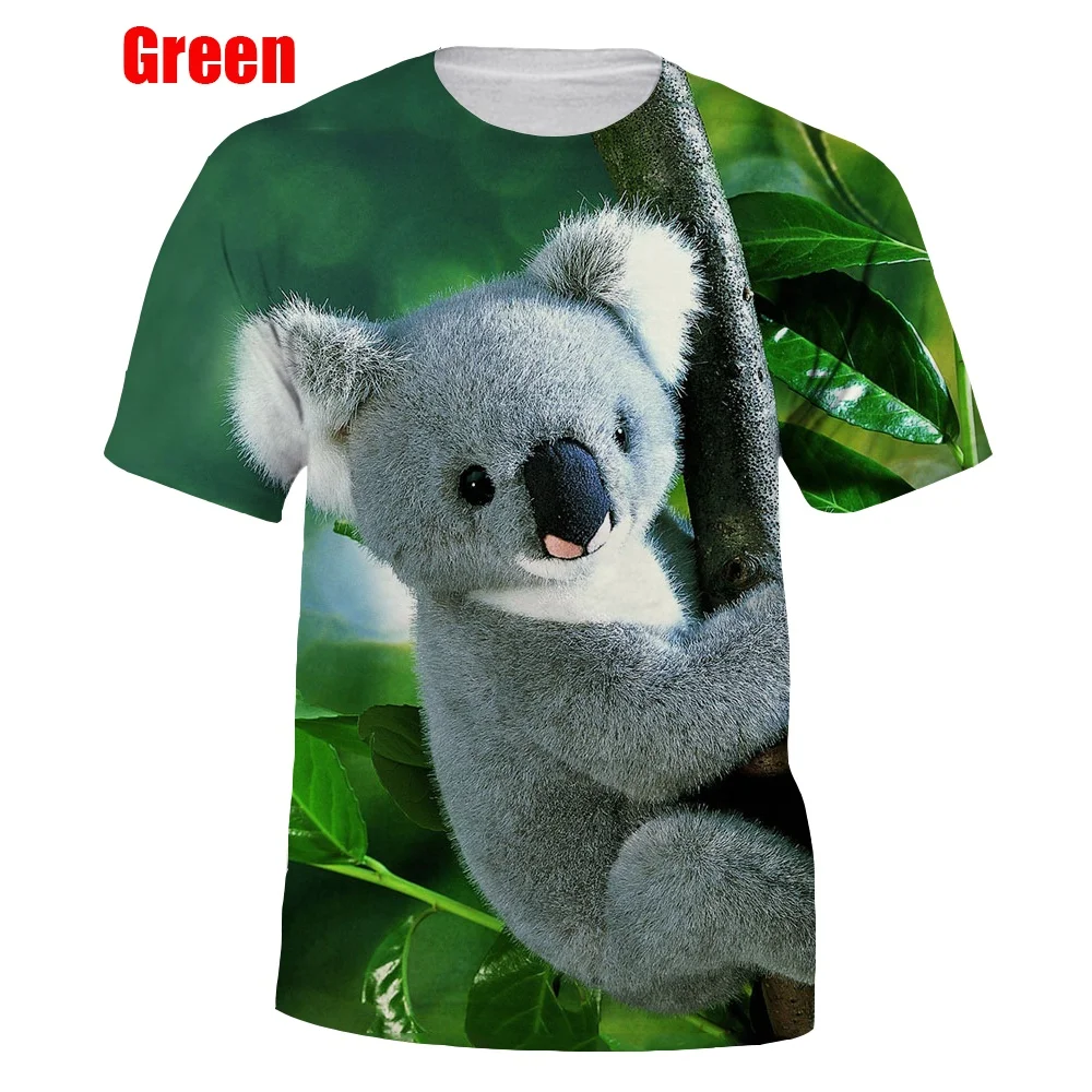 2022 Hot Sale Summer Men Women Cute Fashion Animals Koala 3D Print T Shirt
