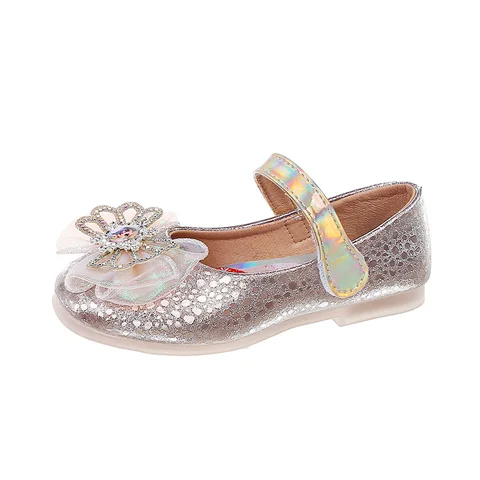 Дизайнерские повседневные туфли на плоской подошве для девочек, с кристаллами