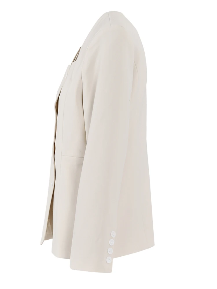 Женский однобортный Блейзер ZMEENNA абрикосового цвета новый пиджак с квадратным