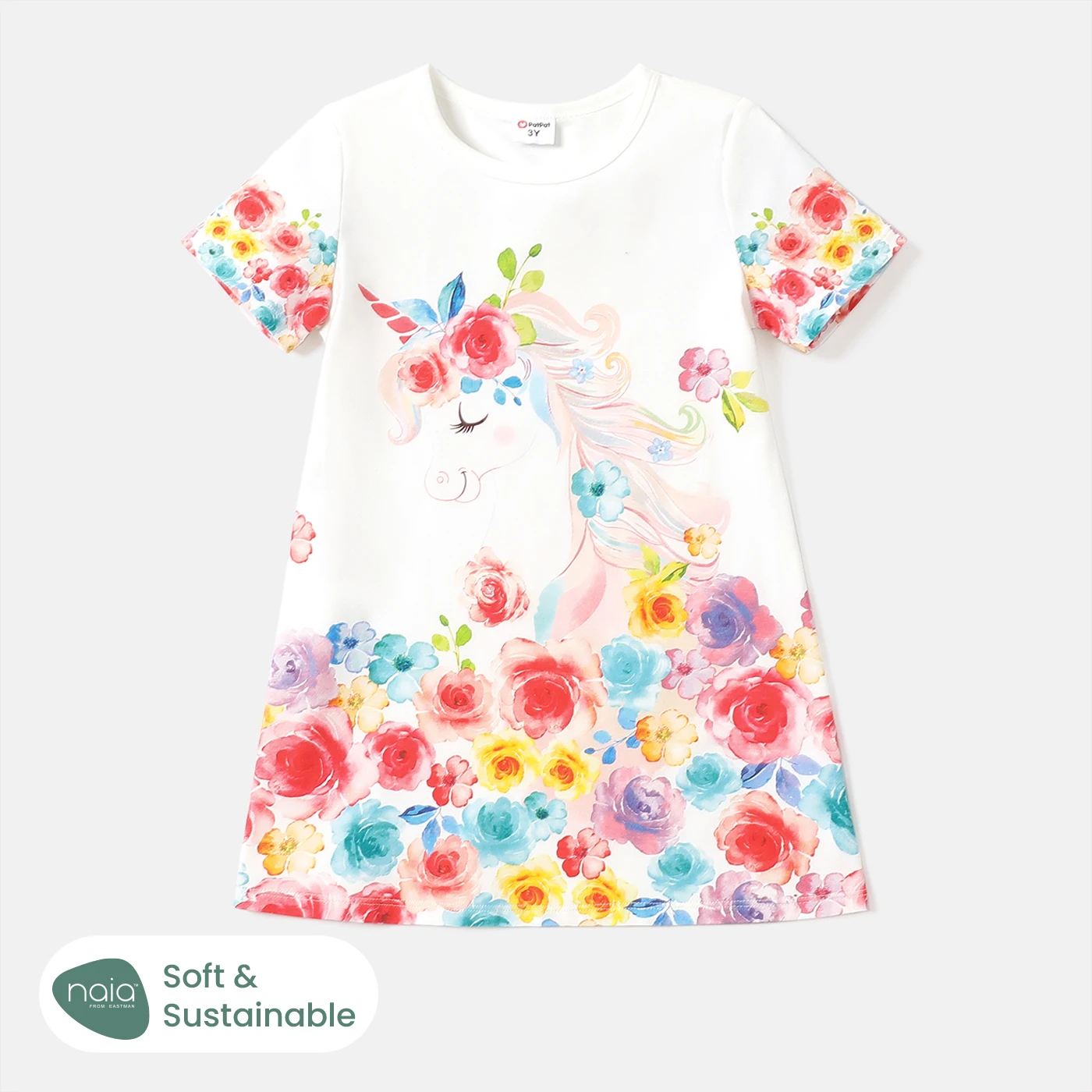 

PatPat Toddler Girl Allover Floral Print Cotton Short-sleeve Dress