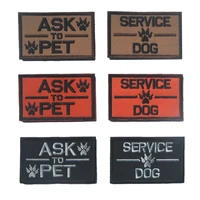 service dog ask pet embroidered patch cloth fabric hook loop emblem diy patches for working dogs patch militari tactical badge