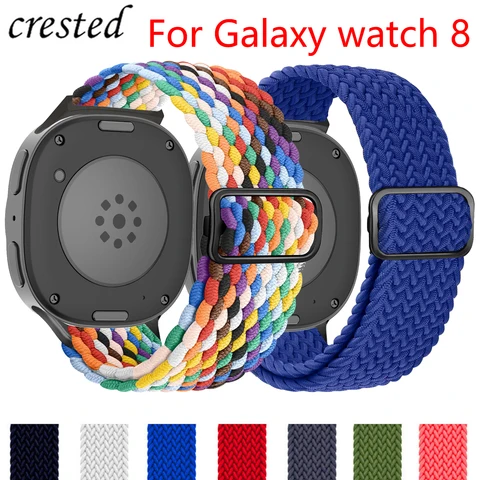 Плетеный ремешок Solo для Samsung Galaxy Watch 8, ремешок 44 мм, 40 мм, нейлоновый ремень, браслет correa pulseira для Galaxy Watch 8 classic, 46 мм