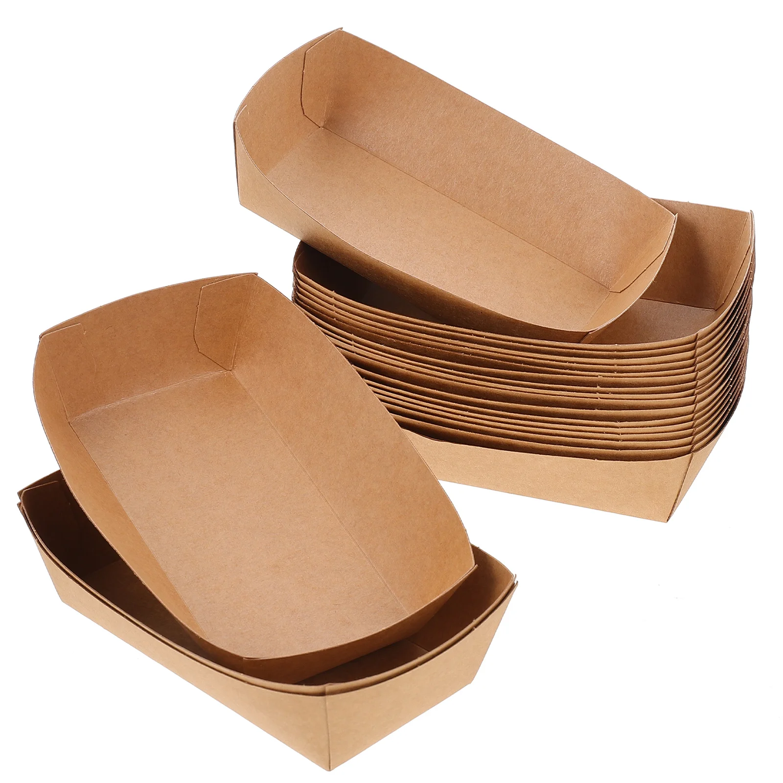 

100 Pcs Oil Proof Box Snack Container Takeout Containers Fried Snacks Holder Storage Food Frying Kraft Paper Stackable Party