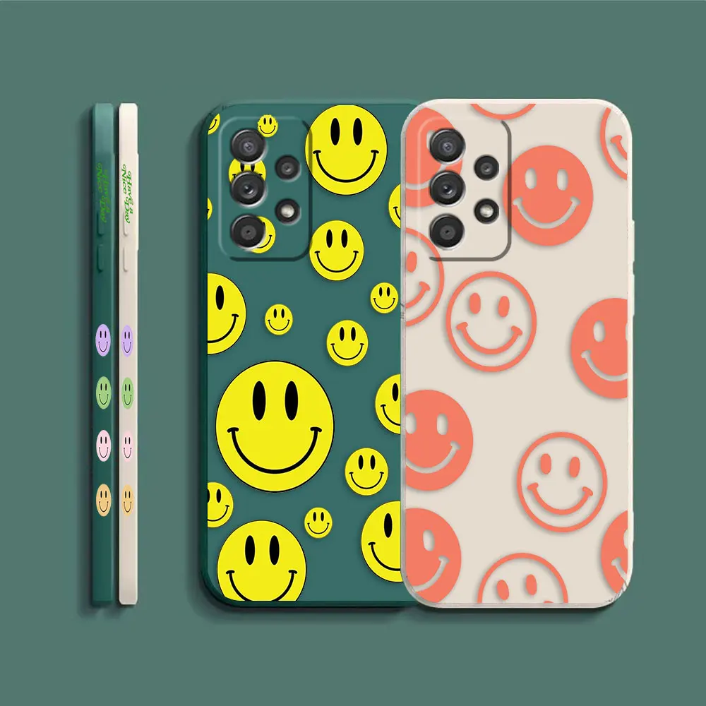 Case For Samsung Galaxy A91 A14 A73 A72 A71 A53 A52 A51 A42 A33 A32 A22 A21S A13 A715F A52S A22S 4G 5G Case Funny Smiling Face