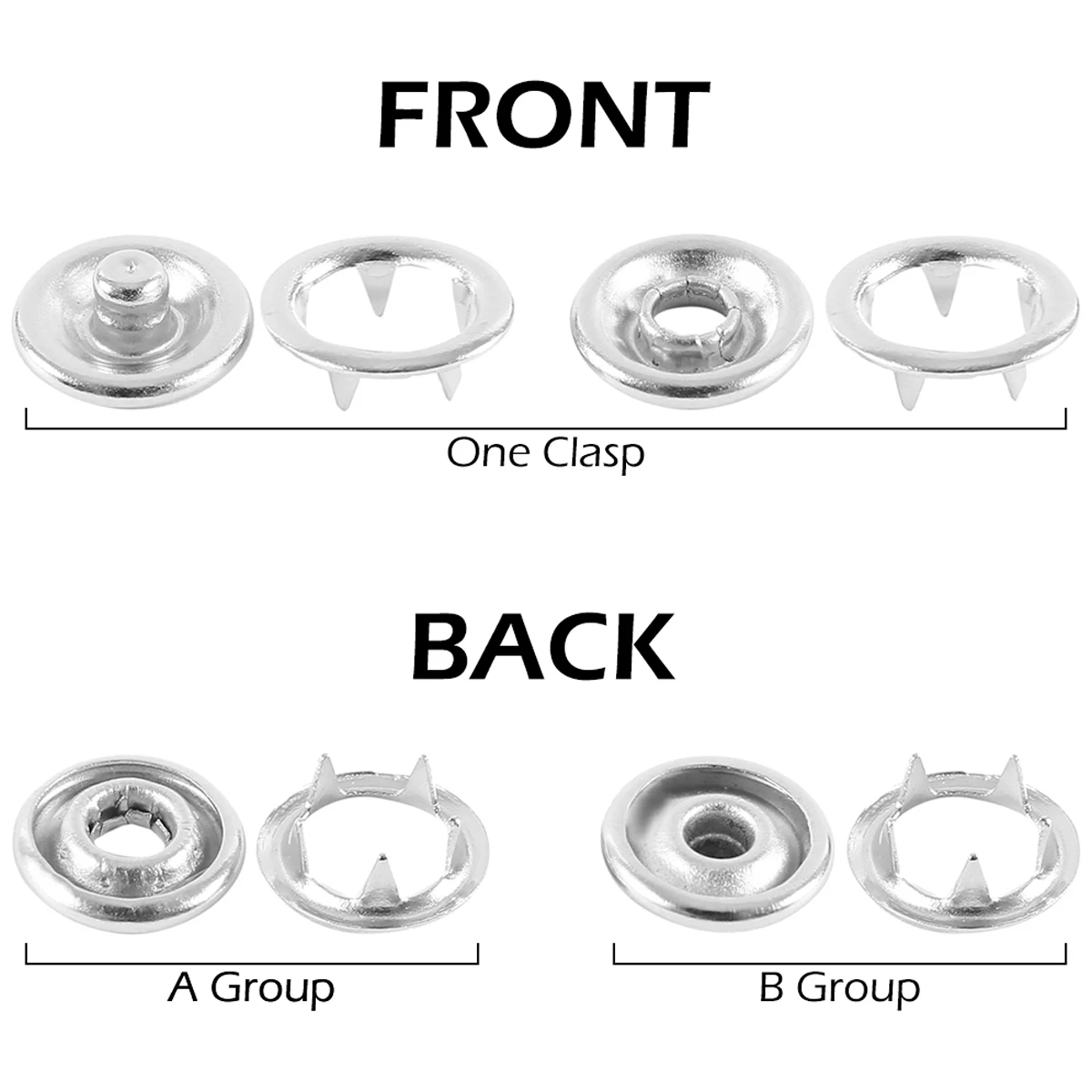 Набор застежек 10 цветов металлические пустотелые и однотонные плоскогубцы с