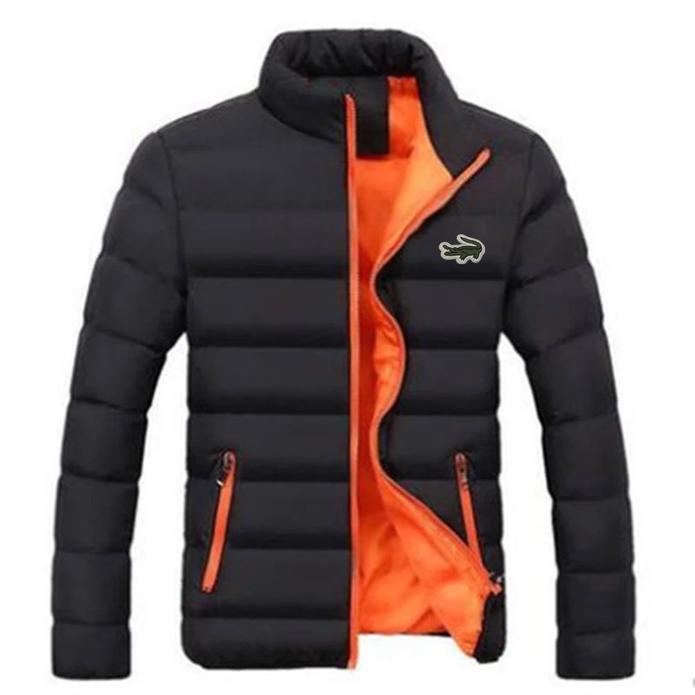 Homens jacke blusão algodão acolchoado jaqueta casual esportes outono inverno masculino gola quente grosso parkas jaqueta juvent