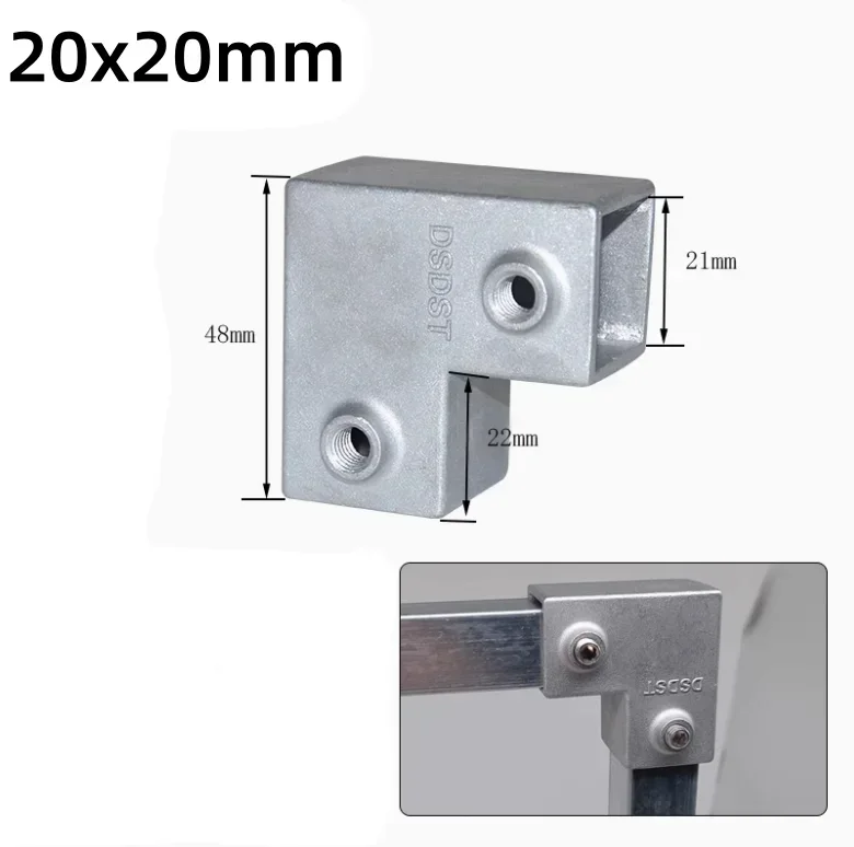 

Стальной квадратный соединитель для труб 20x20/25x25 мм