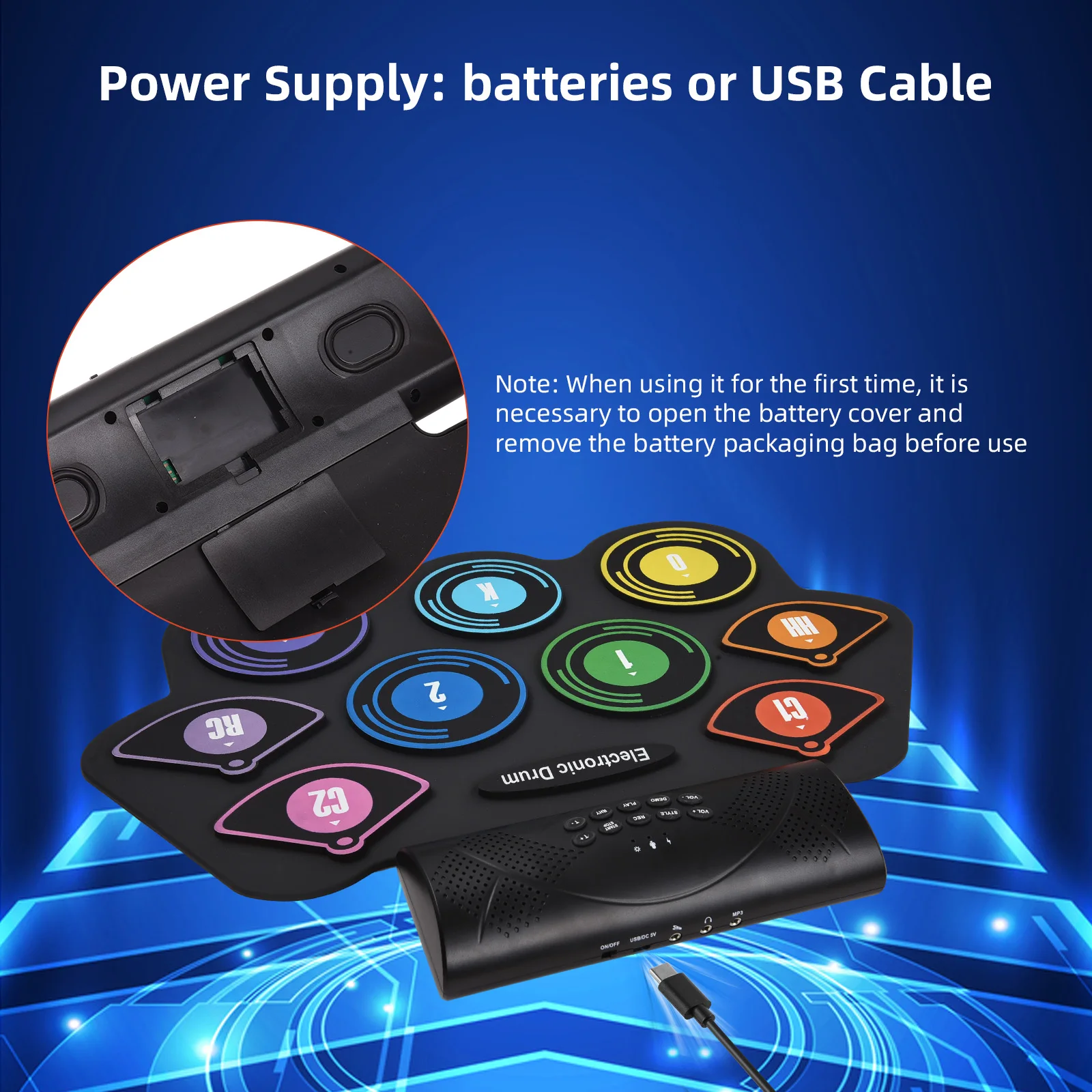 Электронная барабанная установка YOUHA с 9 подушечками