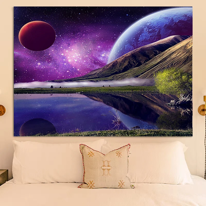 

Tapestry for Wall Home Bedroom Decoration Bed Room Decor Aesthetic Universe Fabric Art Headboards Anime Tapestries Kawaii Decors