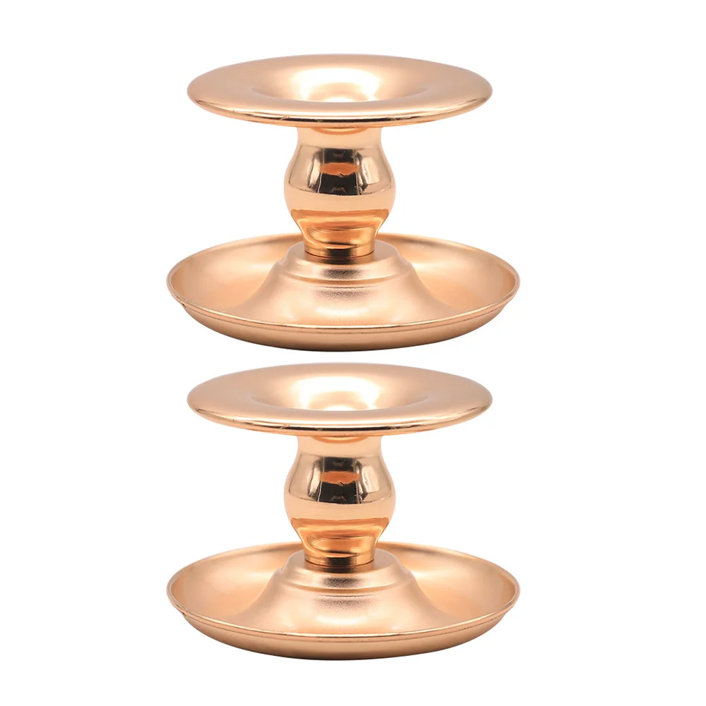 

2Pcs Decorative Candle Stands Household Candle Bases Wear-resistant Candleholders
