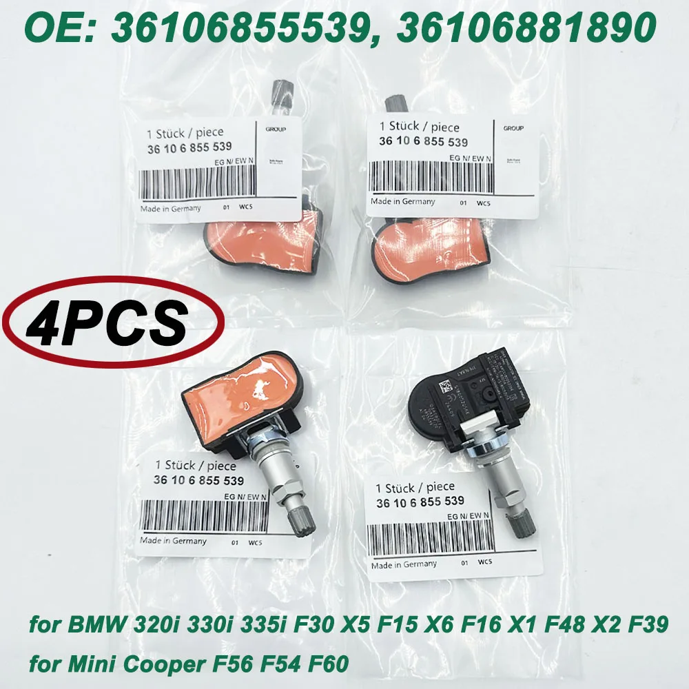 4 шт. 433 МГц TPMS 36106855539 для телефона F20 F30 X5 X6 F15 Mini Cooper F56 F54 F60 R56 36106881891 36106856209 36106881890
