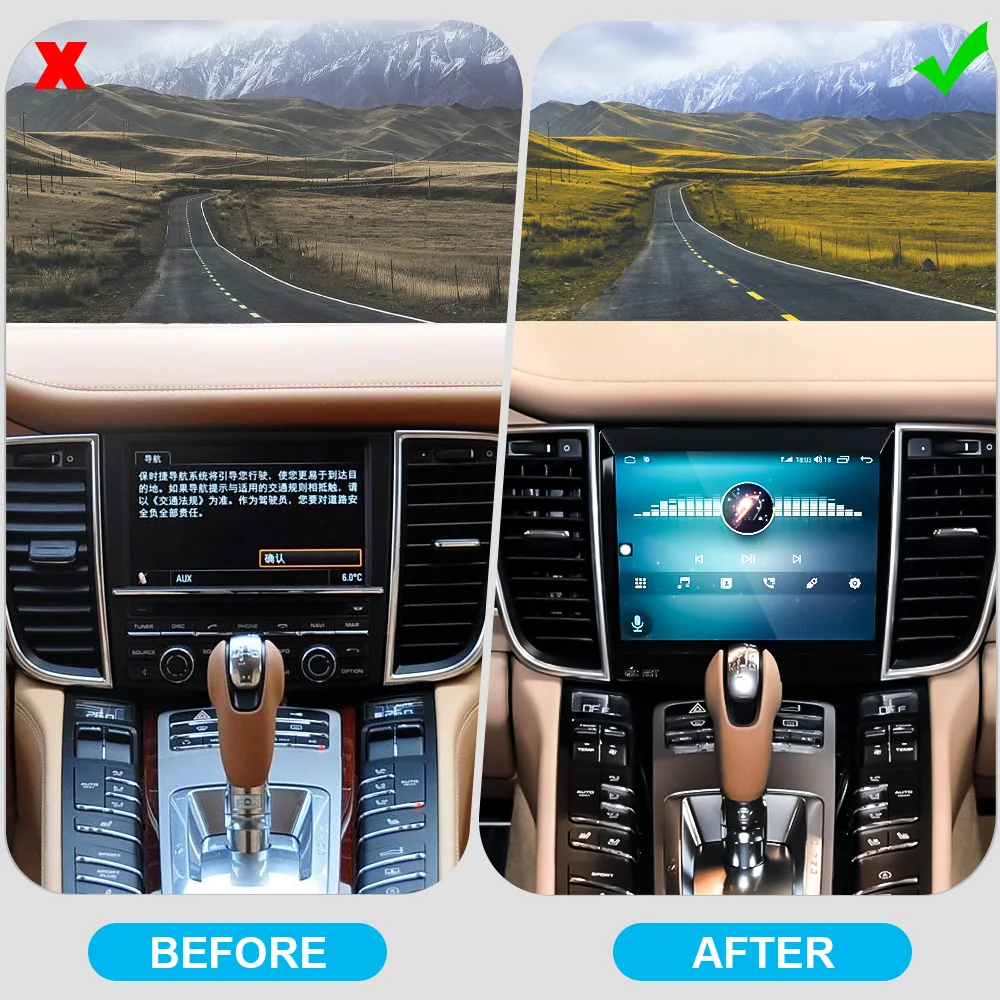 Фото Для Porsche Panamera 2010-2017 8,4 дюйма Tesla Style сенсорный автомобильный радиоприемник с экраном Android навигация Carplay DSP BT мультимедийный плеер WIFI №1