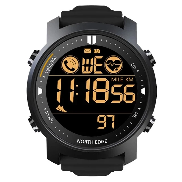 NORTH EDGE Smart Watch Men Heart Rate Monitor Waterproof 50M Swimming Running Sports Pedometer Stopwatch Smartwatch Android IOS