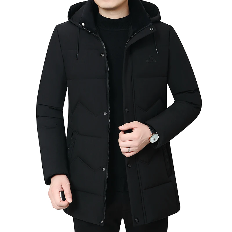 2022 Men's Coat Winter -30 Coat Men's Thickened Hooded Waterproof Coat Warm Coat Father's Coat Casual Men's Plush Collar Parka