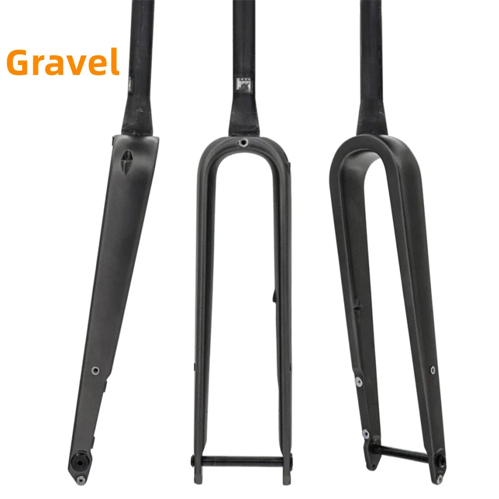 Full Carbon Fiber Road Gravel Front Fork Gravel Bike Fork Internal Wire Routing Barrel Shaft Max Tire Size 700CX45mm Bicycl Part
