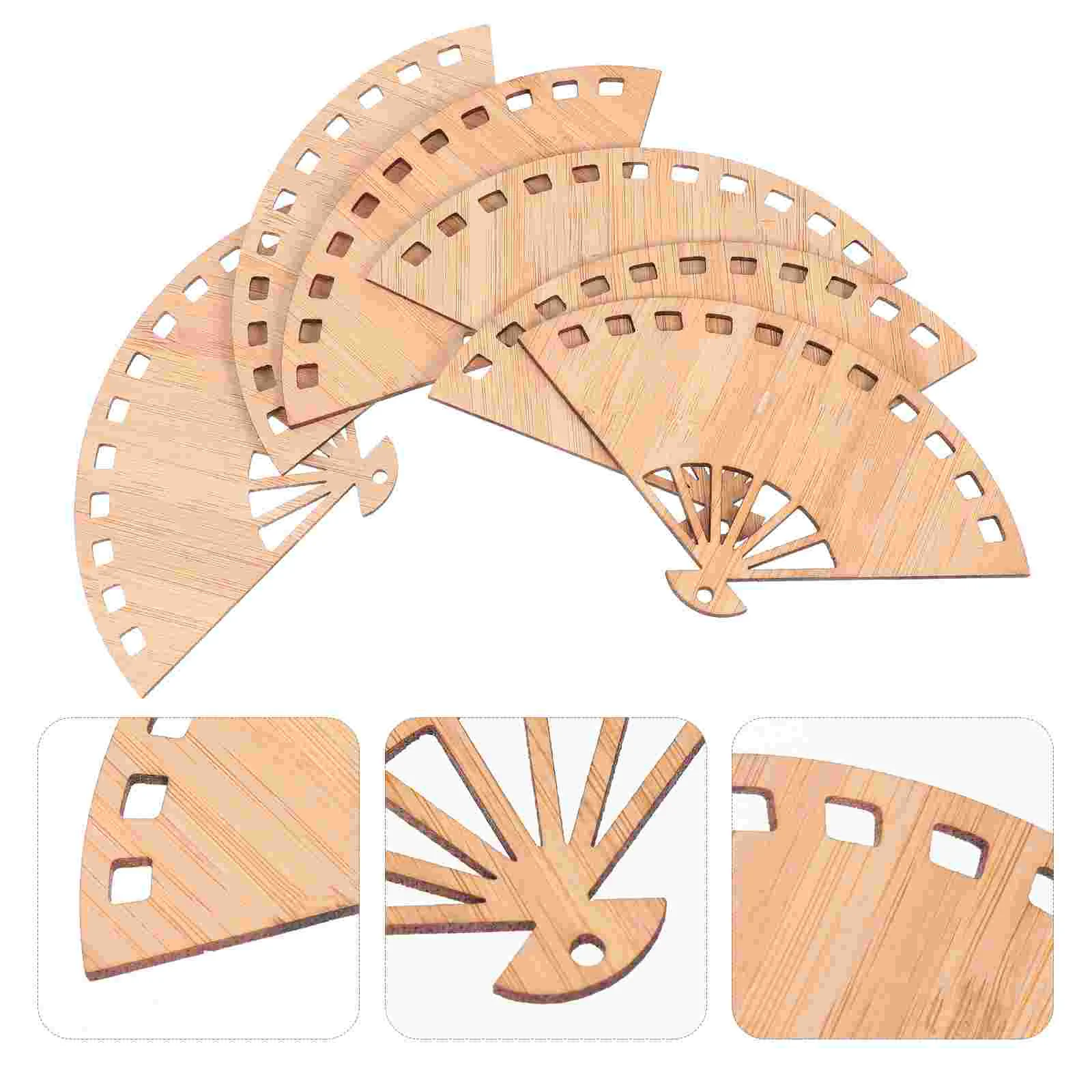 

6pcs Bookmarks Chinese Style Unfinished Graffiti Blank Fan Shaped DIY Bookmarks for Readers Writers Students